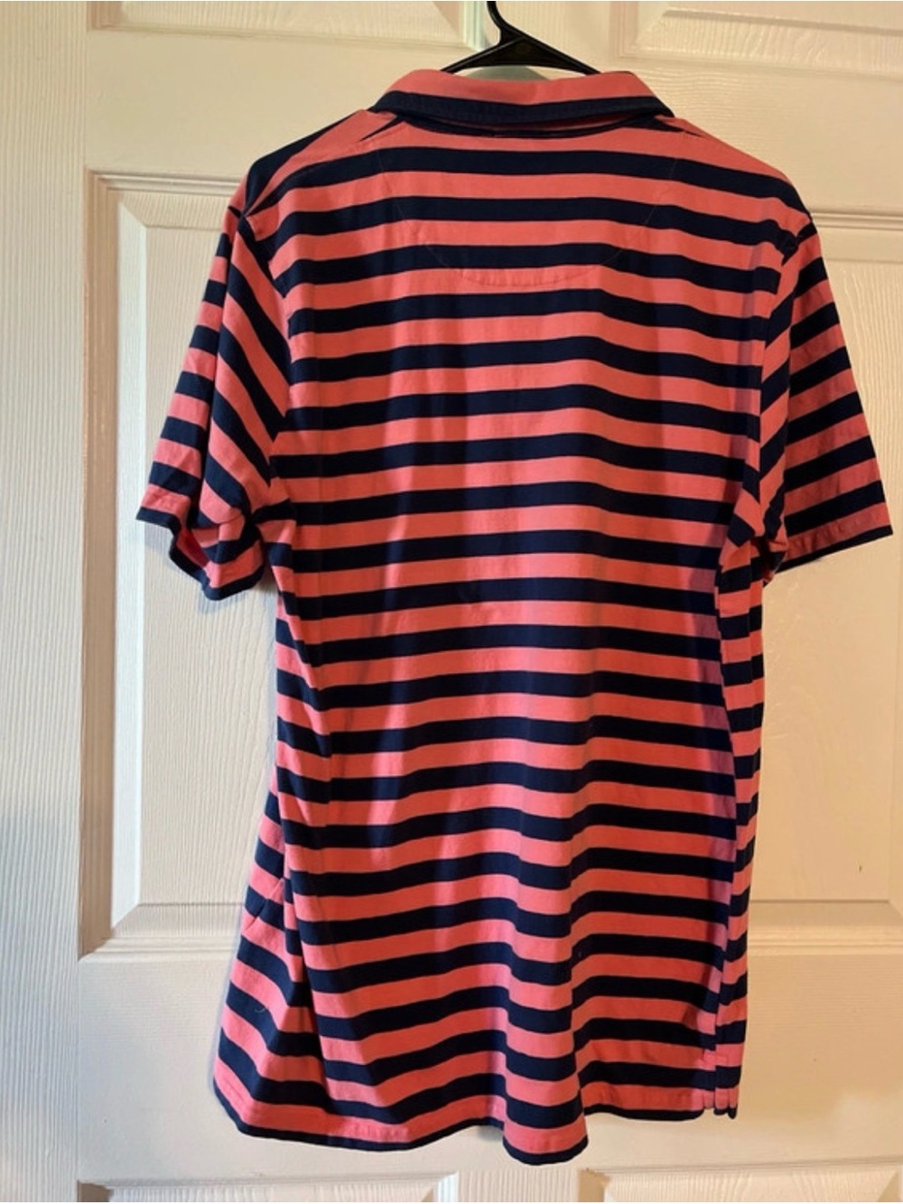 Simply Southern Coral & Navy Striped Polo - Picture 2 of 7